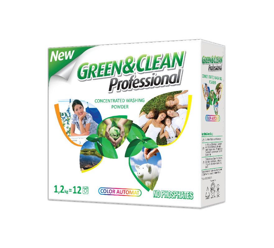 Порошок пральний GREEN&CLEAN Color, для кольорової білизни, 1,2кг